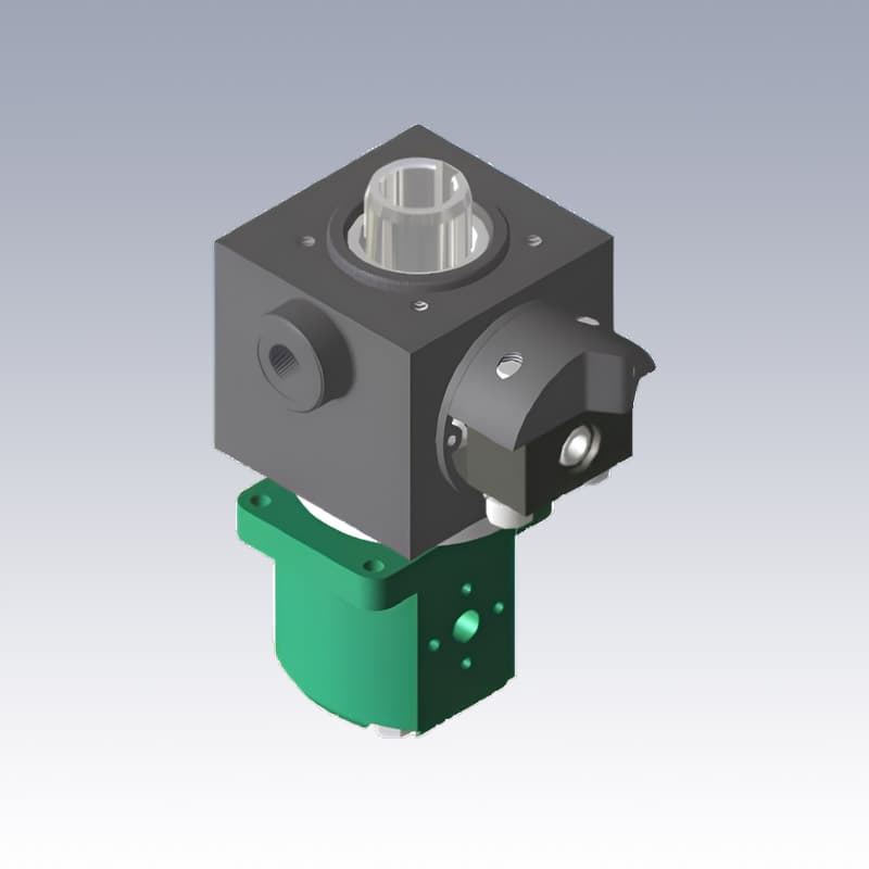 Modello 3D pompa multipla idraulica combinata PV1 e PR2 prodotta da Stucchi Hydropower