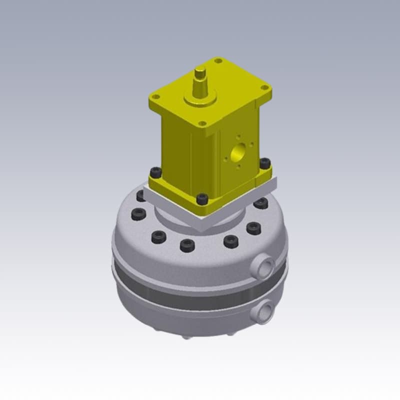 Modello 3D gruppo di pompe idrauliche a ingranaggi PV2/PR10 per sistemi oleodinamici prodotto da HpHydropower.