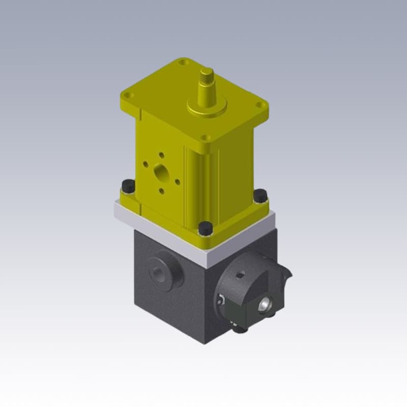 Modello 3D gruppo di pompe idrauliche a ingranaggi PV2/PR3 per sistemi oleodinamici.
