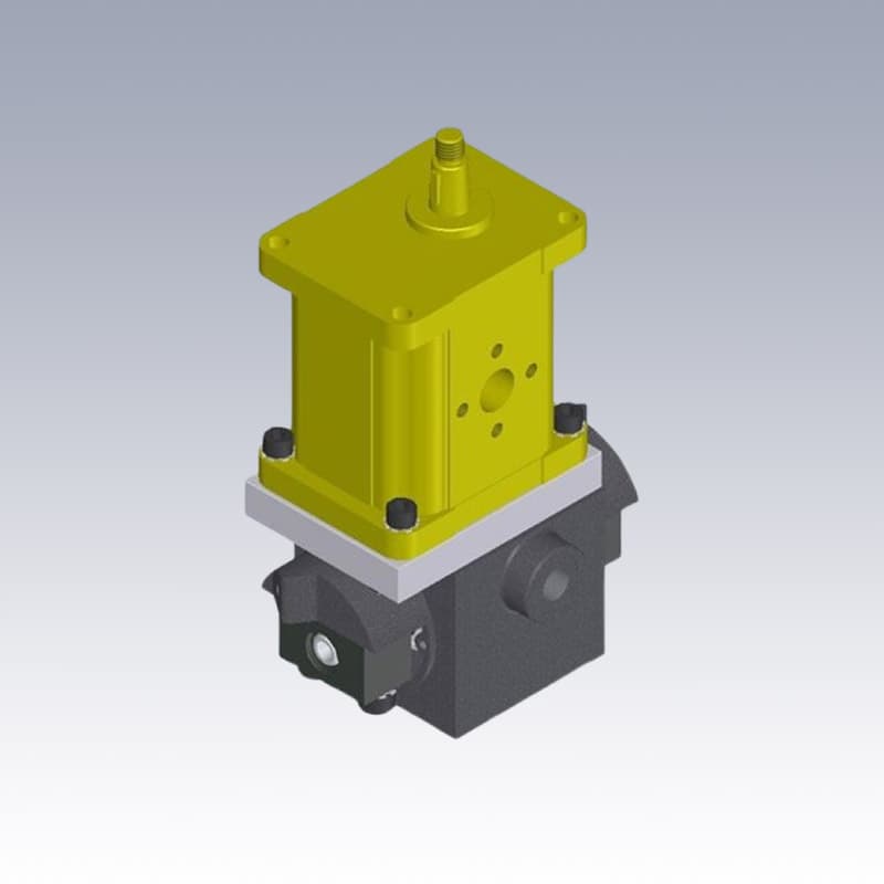 Modello 3D pompa idraulica multipla PT3/PR2 per oleodinamica, compatibile Sauer Danfoss.